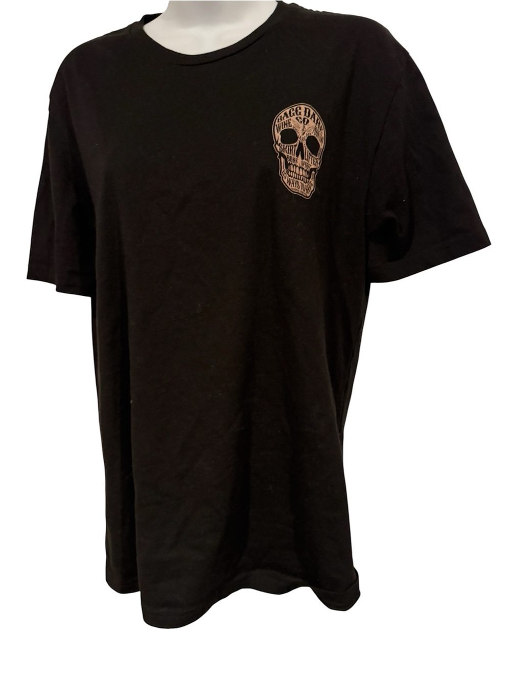 District Black Short Sleeve T-Shirt with Tan Skull Graphic